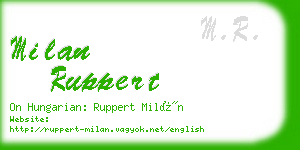 milan ruppert business card